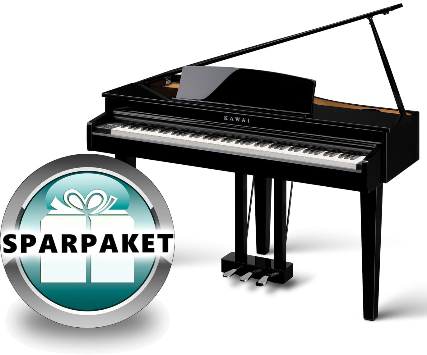 Kawai DG-30 Digitalflügel Schwarz Hochglanz - Premium-Sparpaket